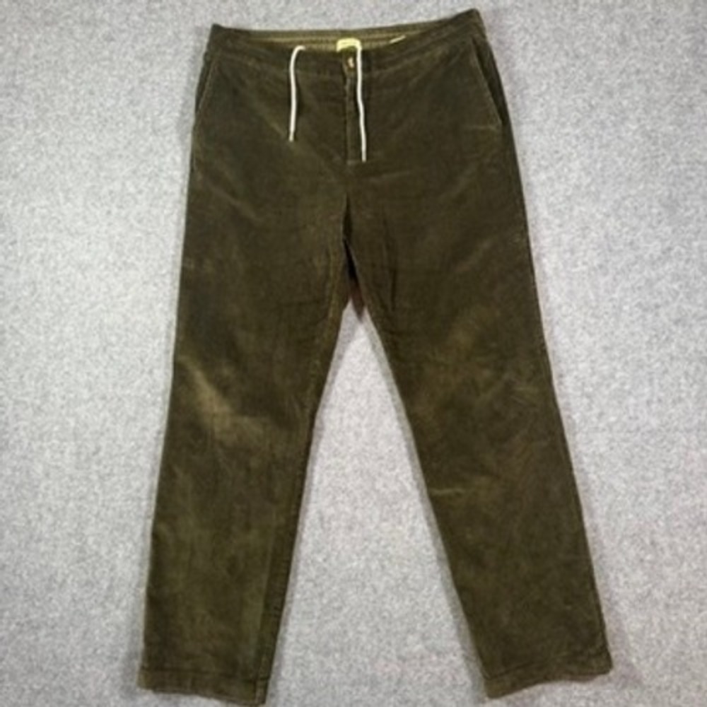 De Bonne‎ Facture Olive Green Corduroy Drawstring Trousers Mens Size 50 US 34x30